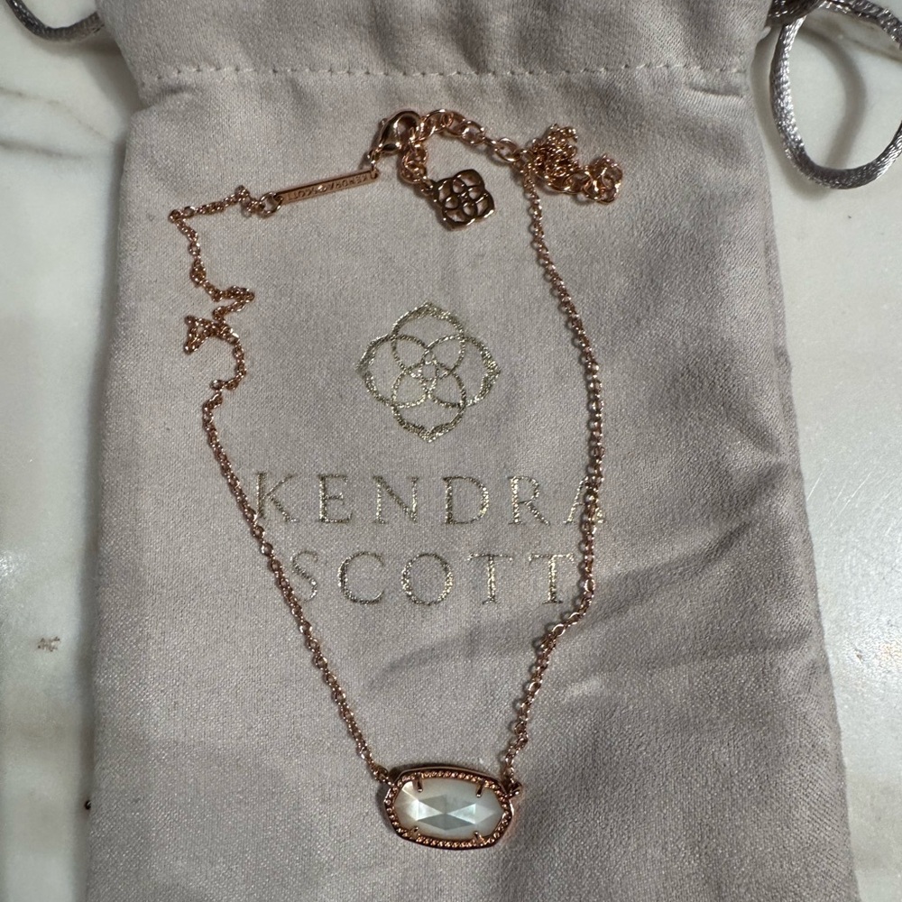 Kendra Scott Rose Gold Necklace with Clear Stone